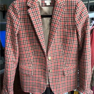 J. Crew Red and Black Plaid Blazer